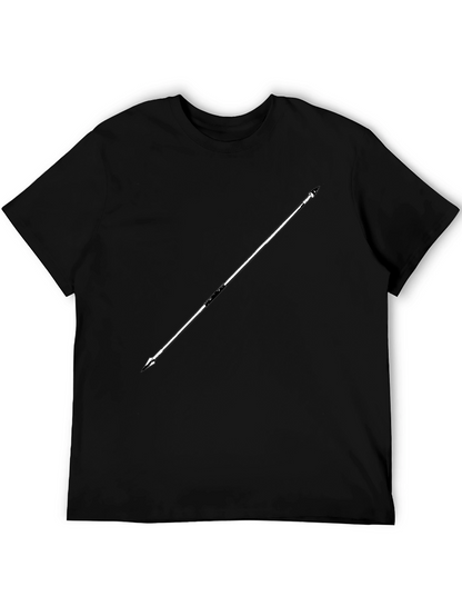 Minimalist Spear Graphic Black T-Shirt