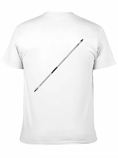 Minimalist Spear Graphic Black T-Shirt