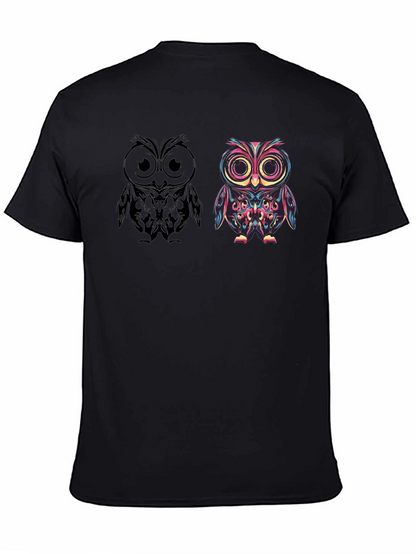 Owl Graphic Print Mens T-Shirt