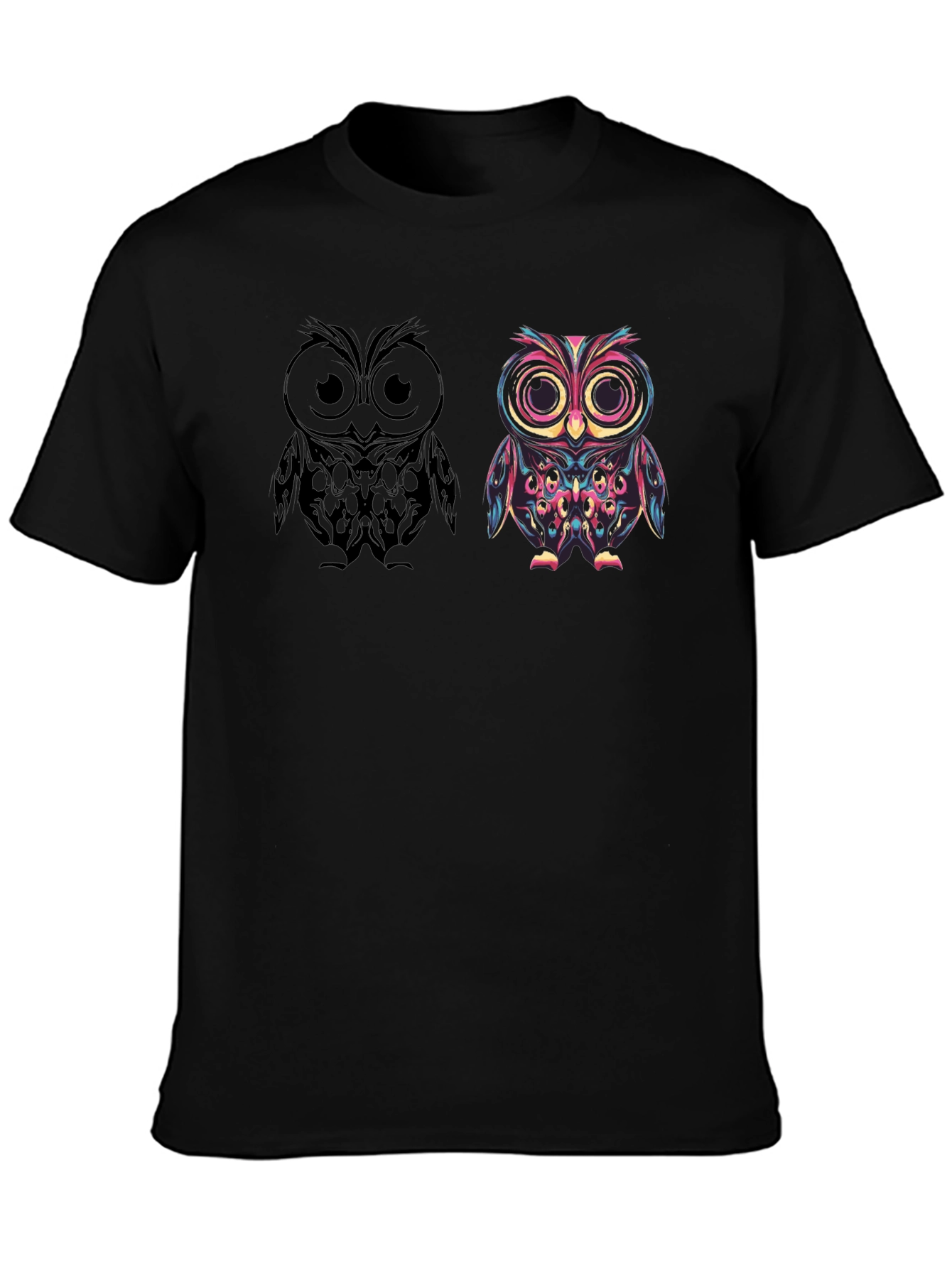 Owl Graphic Print Mens T-Shirt