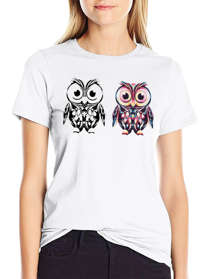 Owl Graphic Print Mens T-Shirt