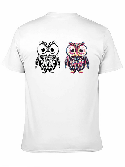 Owl Graphic Print Mens T-Shirt