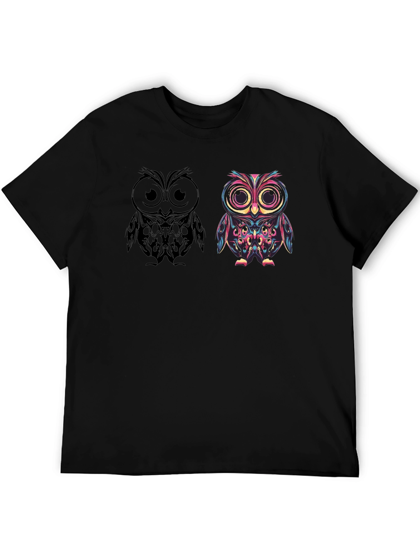 Owl Graphic Print Mens T-Shirt