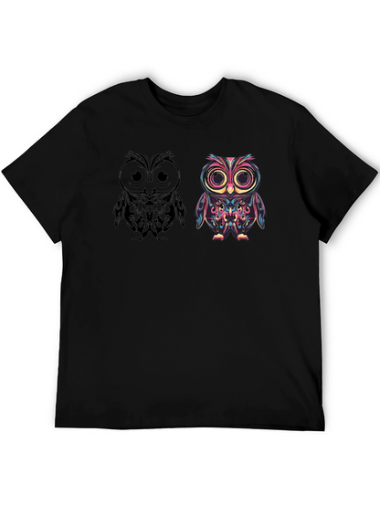 Owl Graphic Print Mens T-Shirt
