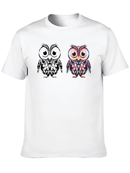 Owl Graphic Print Mens T-Shirt