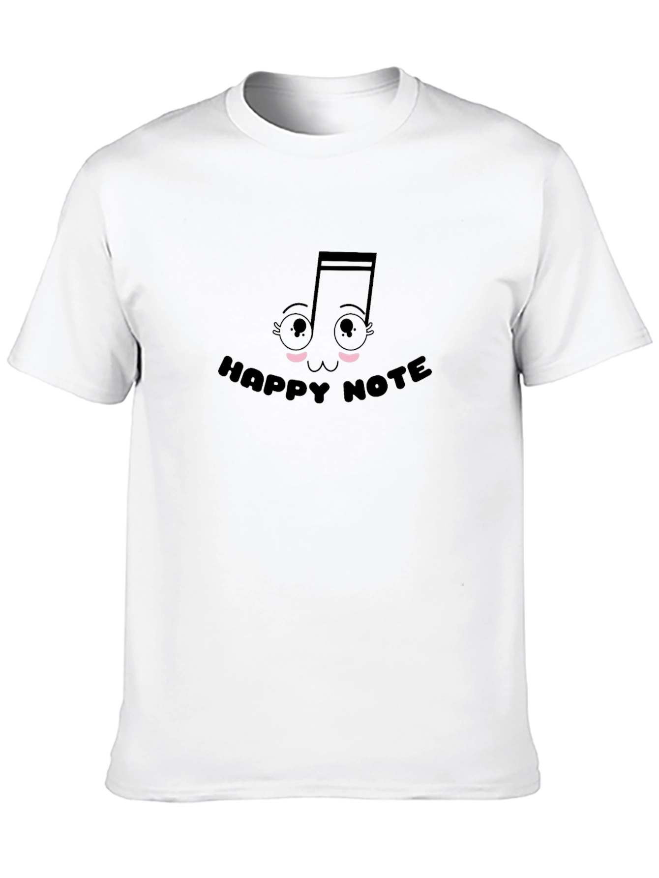 Happy Note Graphic Tee - Black Cotton T-Shirt