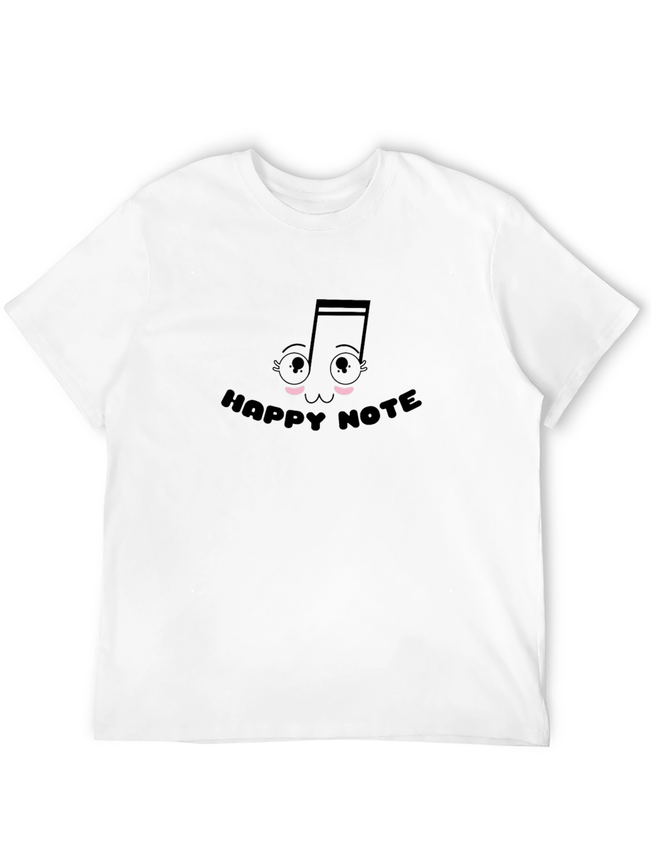 Happy Note Graphic Tee - Black Cotton T-Shirt