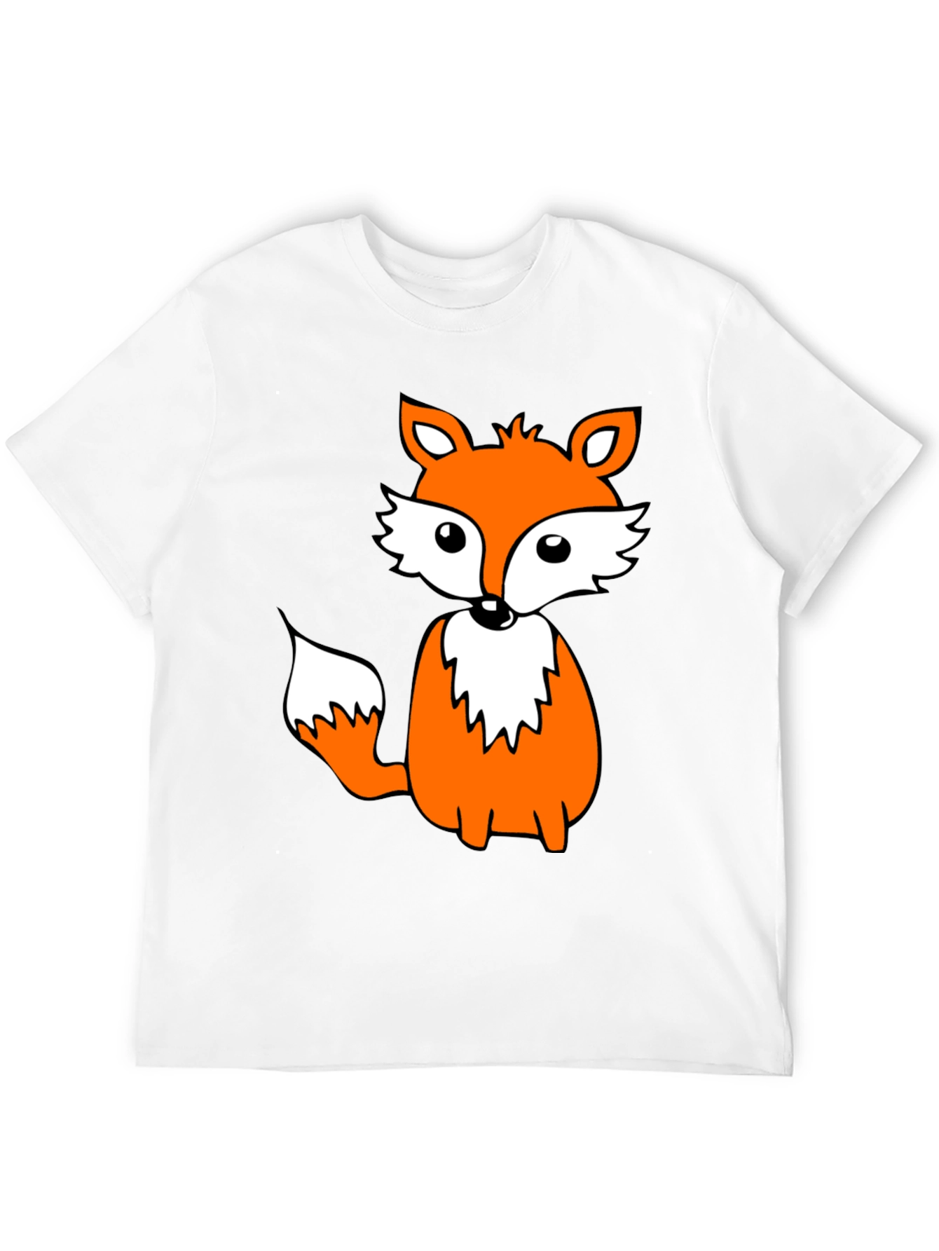 Cute Fox Graphic Tee - Black Cotton Blend Shirt