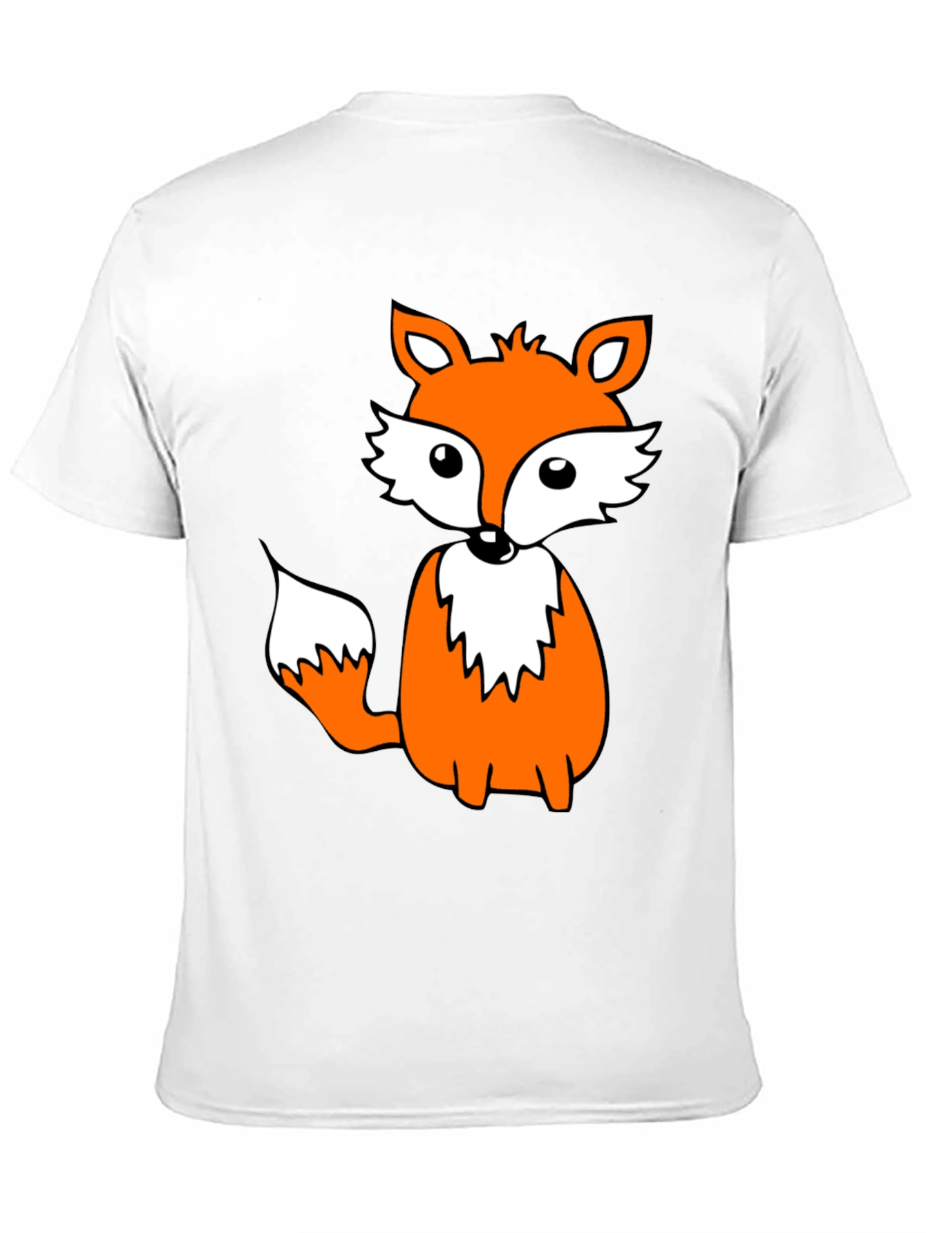 Cute Fox Graphic Tee - Black Cotton Blend Shirt