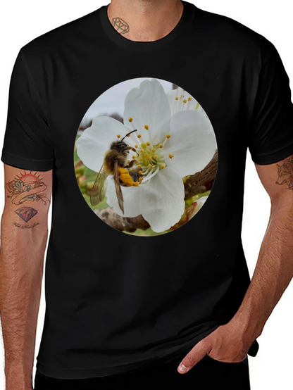 Bee on Blossom Black T-Shirt