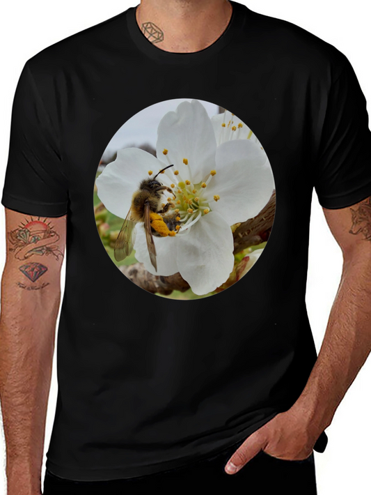Bee on Blossom Black T-Shirt