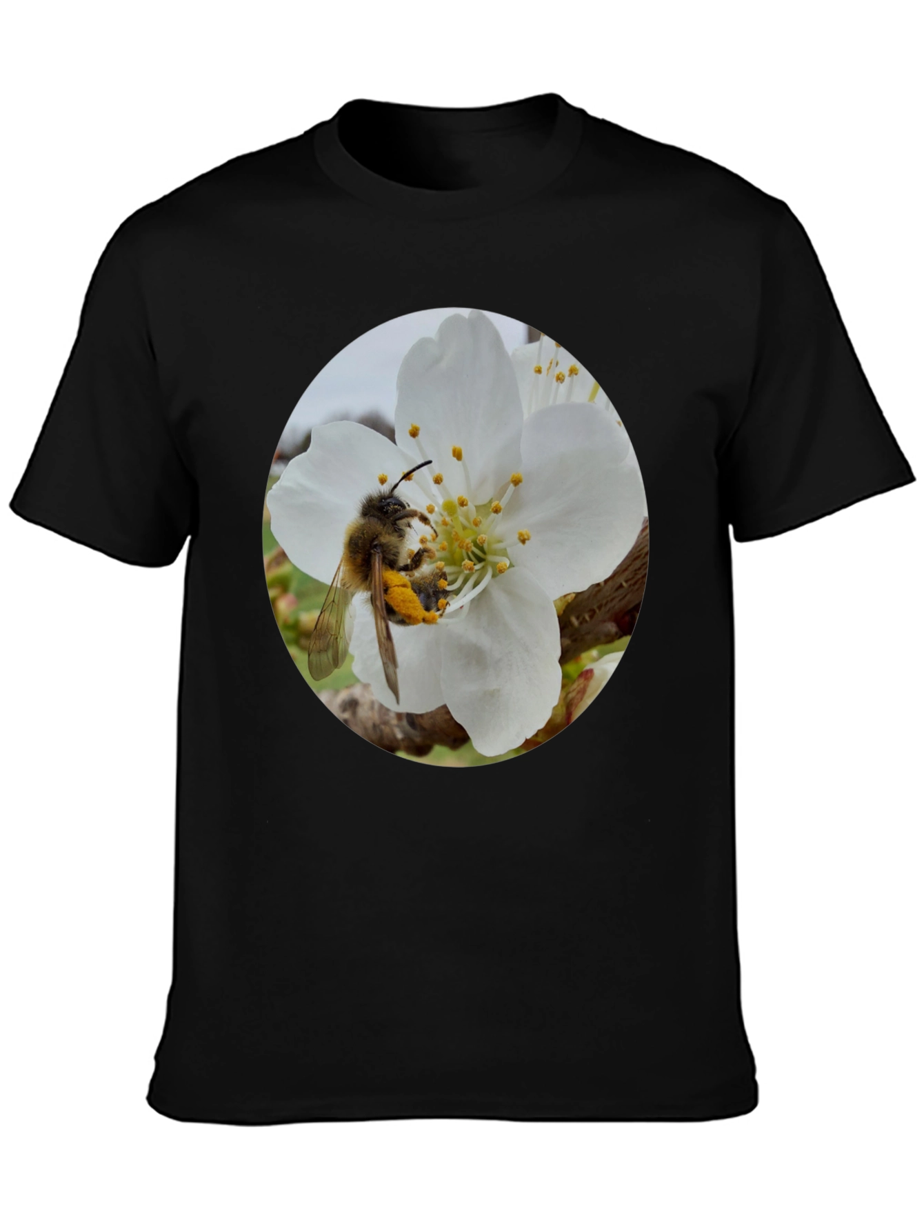 Bee on Blossom Black T-Shirt