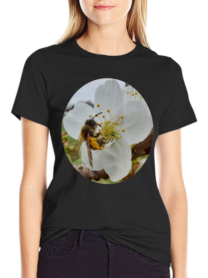 Bee on Blossom Black T-Shirt