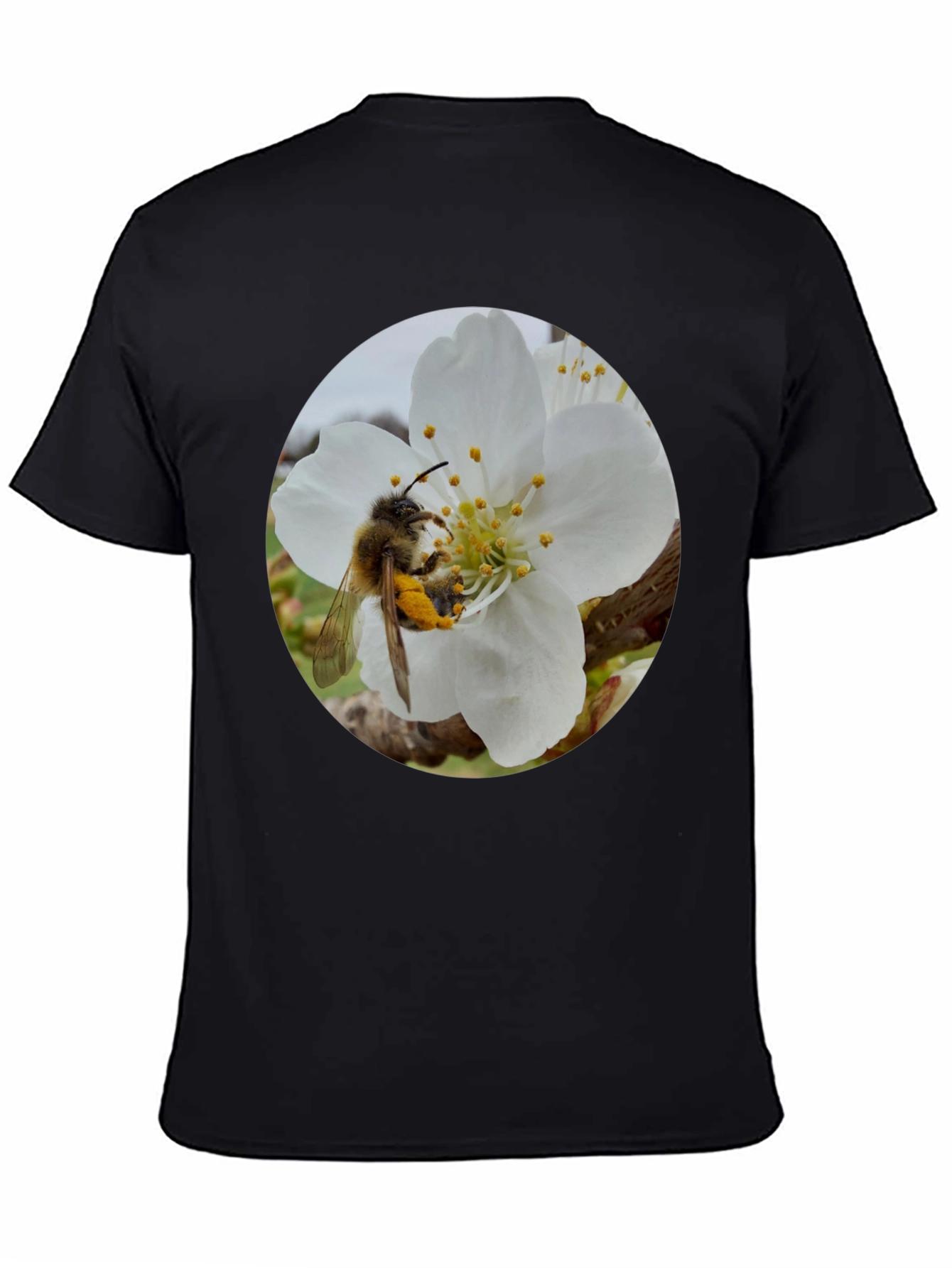 Bee on Blossom Black T-Shirt