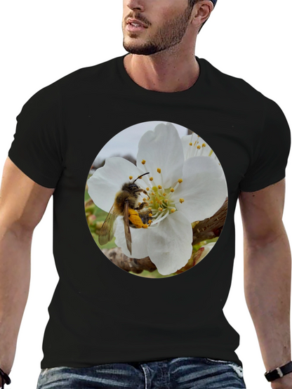 Bee on Blossom Black T-Shirt
