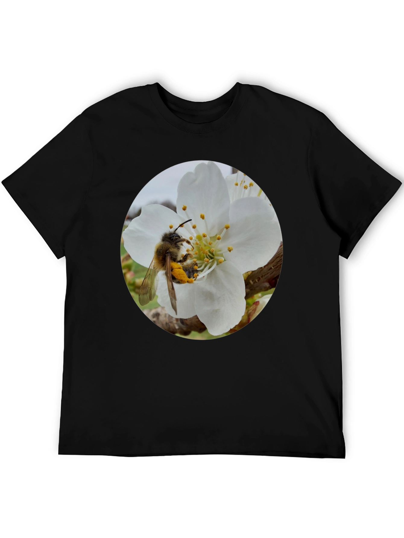 Bee on Blossom Black T-Shirt