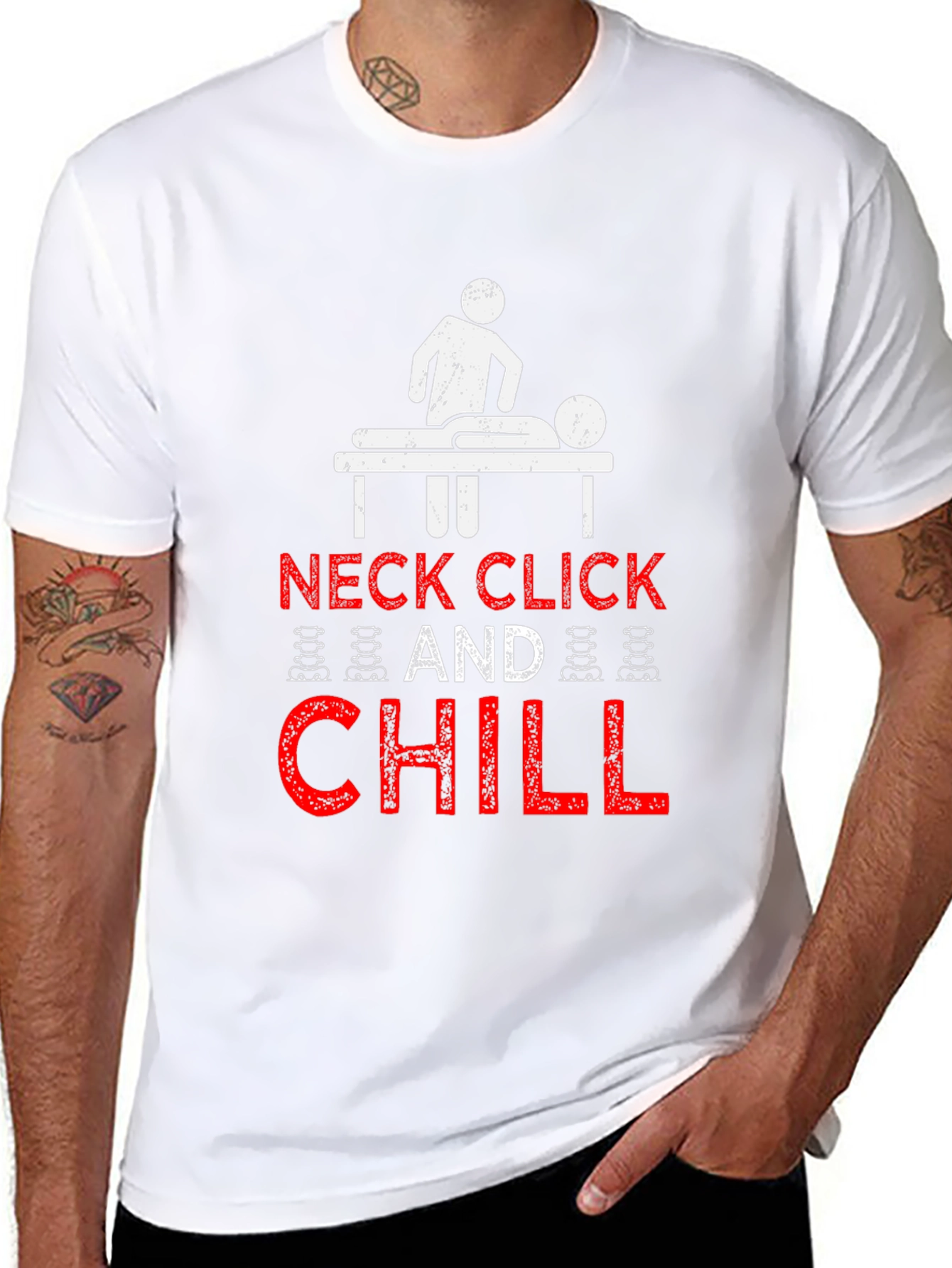 Neck Click and Chill T-Shirt - Chiropractic Humor