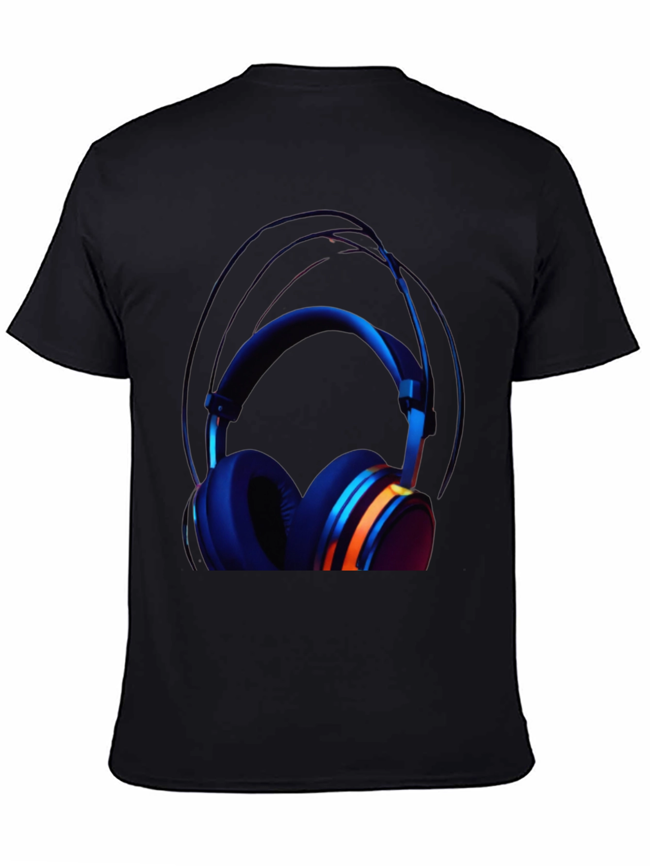 Headphone Graphic Black T-Shirt