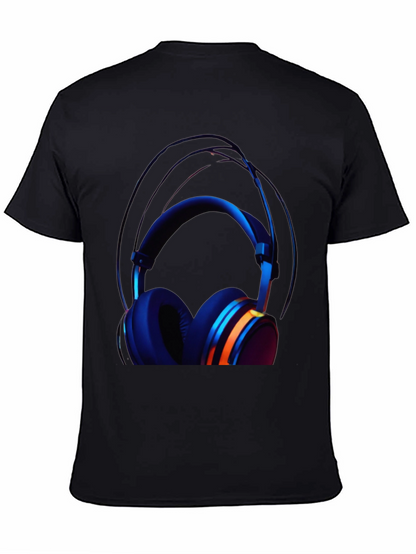 Headphone Graphic Black T-Shirt