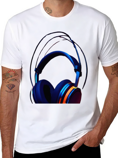 Headphone Graphic Black T-Shirt