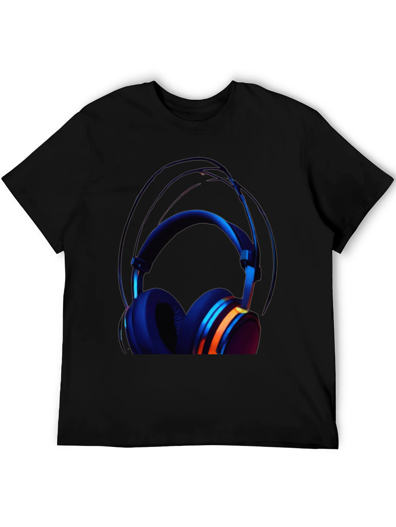 Headphone Graphic Black T-Shirt