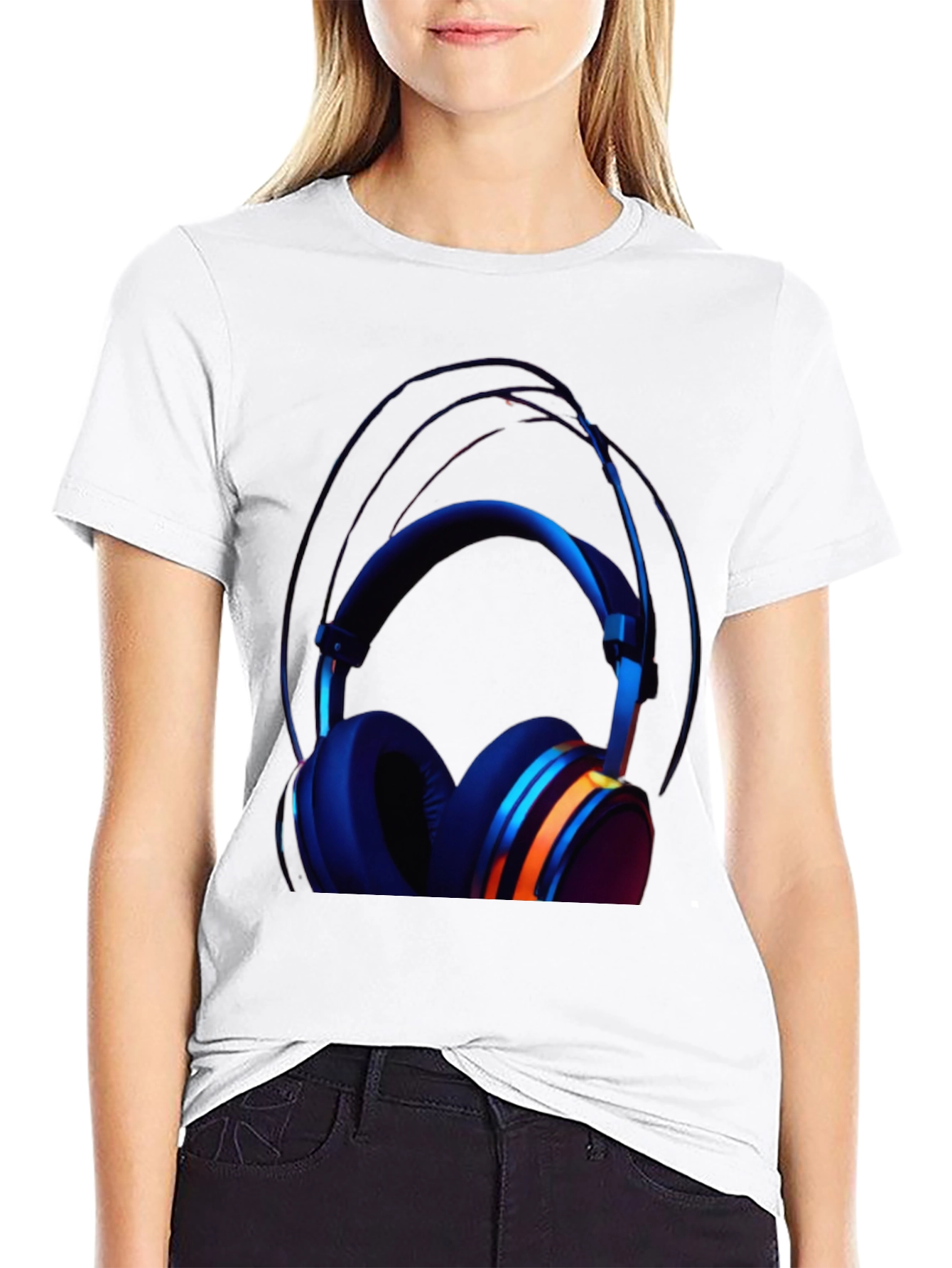 Headphone Graphic Black T-Shirt