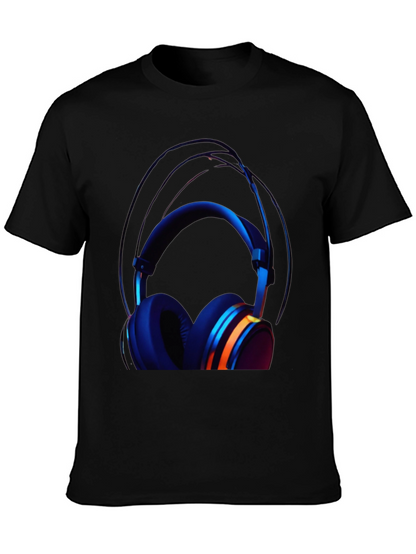 Headphone Graphic Black T-Shirt