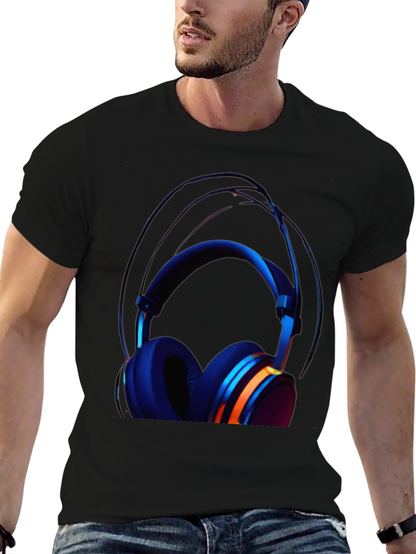 Headphone Graphic Black T-Shirt
