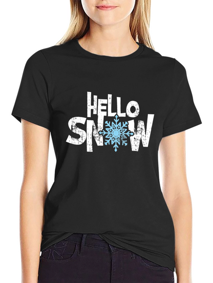 Hello Snow Black Graphic Tee