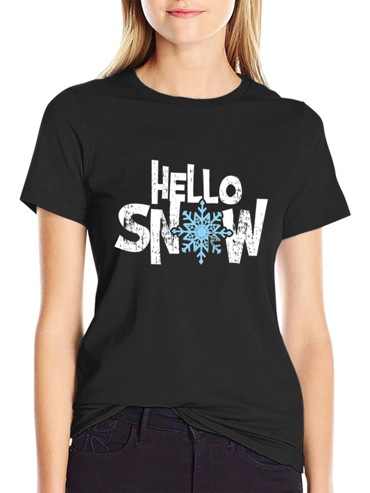 Hello Snow Black Graphic Tee