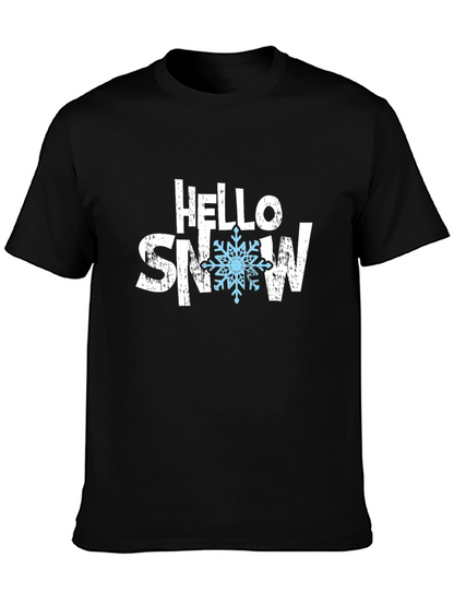 Hello Snow Black Graphic Tee