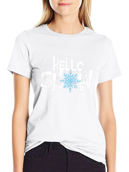 Hello Snow Black Graphic Tee