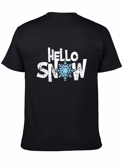 Hello Snow Black Graphic Tee