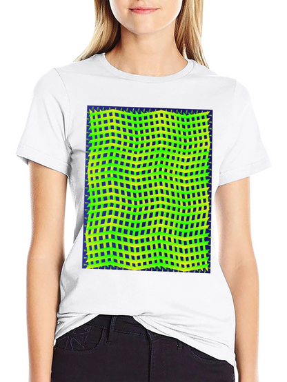 Retro Geometric Grid T-Shirt - Unique Graphic Tee