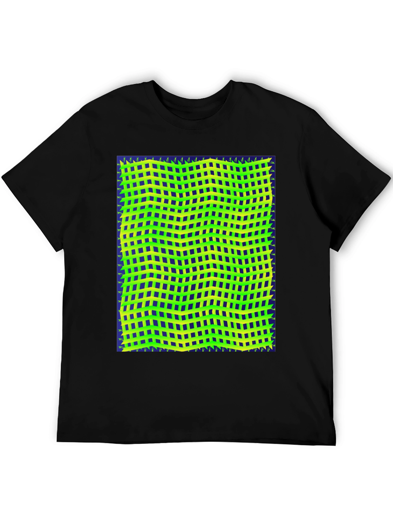 Retro Geometric Grid T-Shirt - Unique Graphic Tee