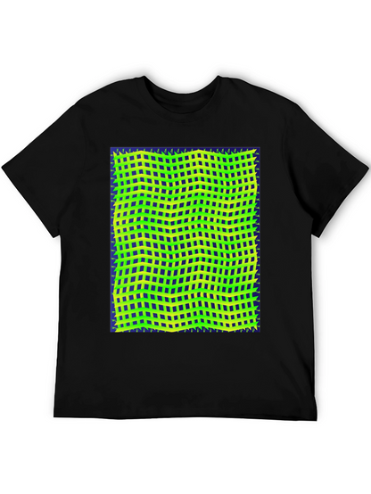Retro Geometric Grid T-Shirt - Unique Graphic Tee