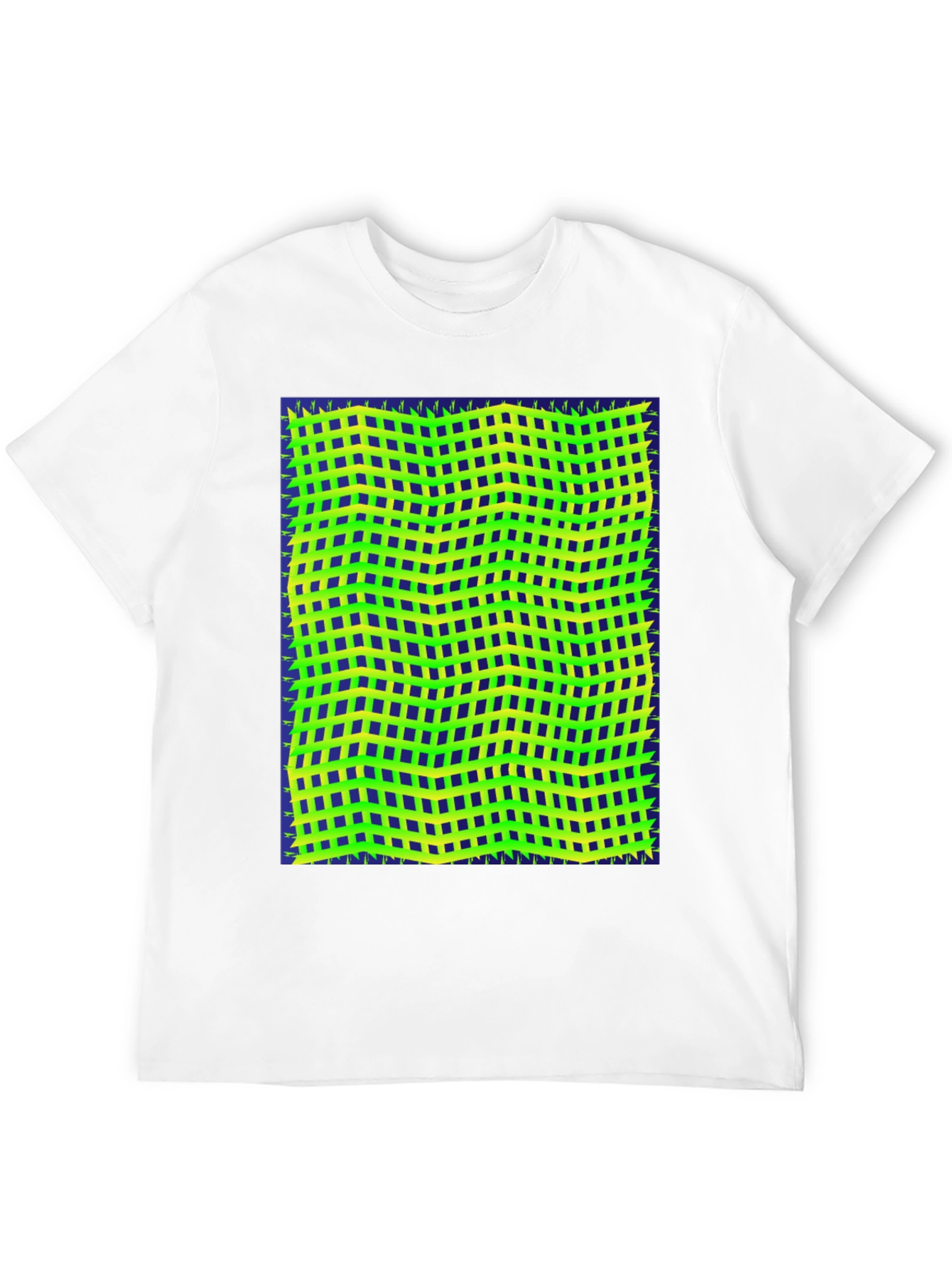 Retro Geometric Grid T-Shirt - Unique Graphic Tee