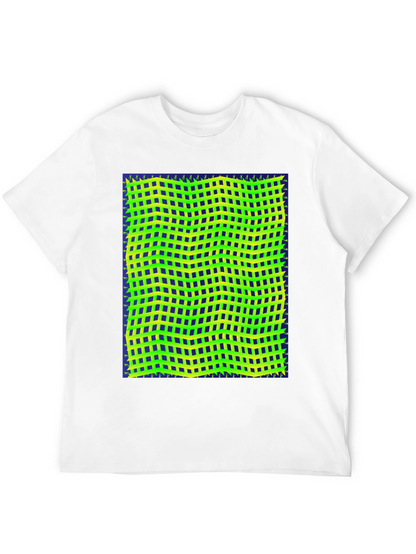 Retro Geometric Grid T-Shirt - Unique Graphic Tee