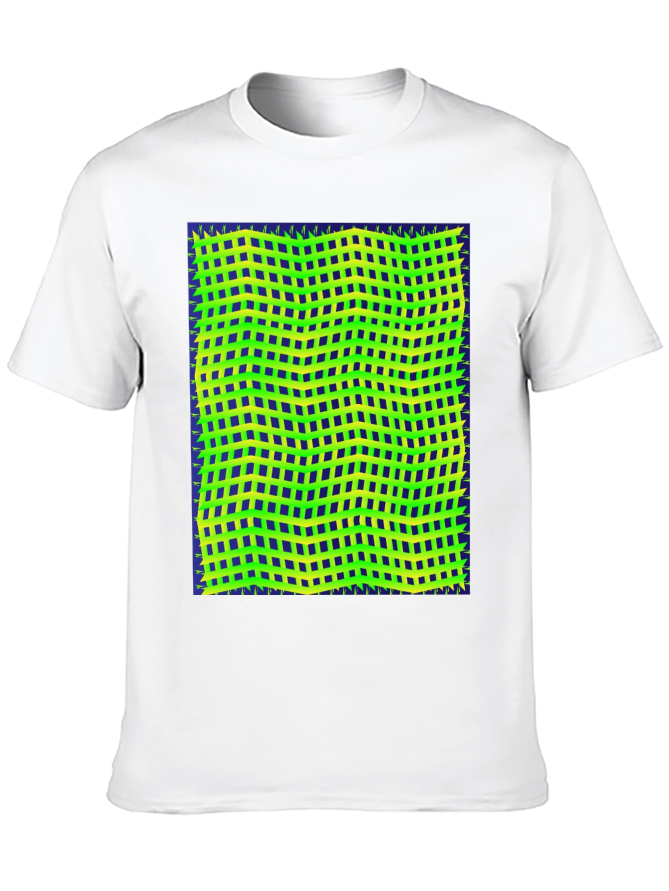 Retro Geometric Grid T-Shirt - Unique Graphic Tee