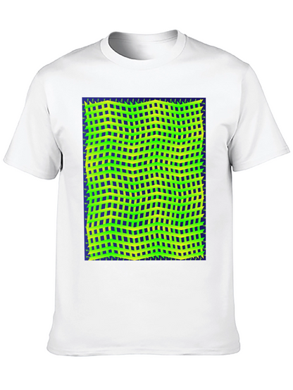 Retro Geometric Grid T-Shirt - Unique Graphic Tee