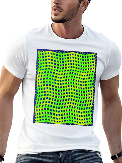 Retro Geometric Grid T-Shirt - Unique Graphic Tee