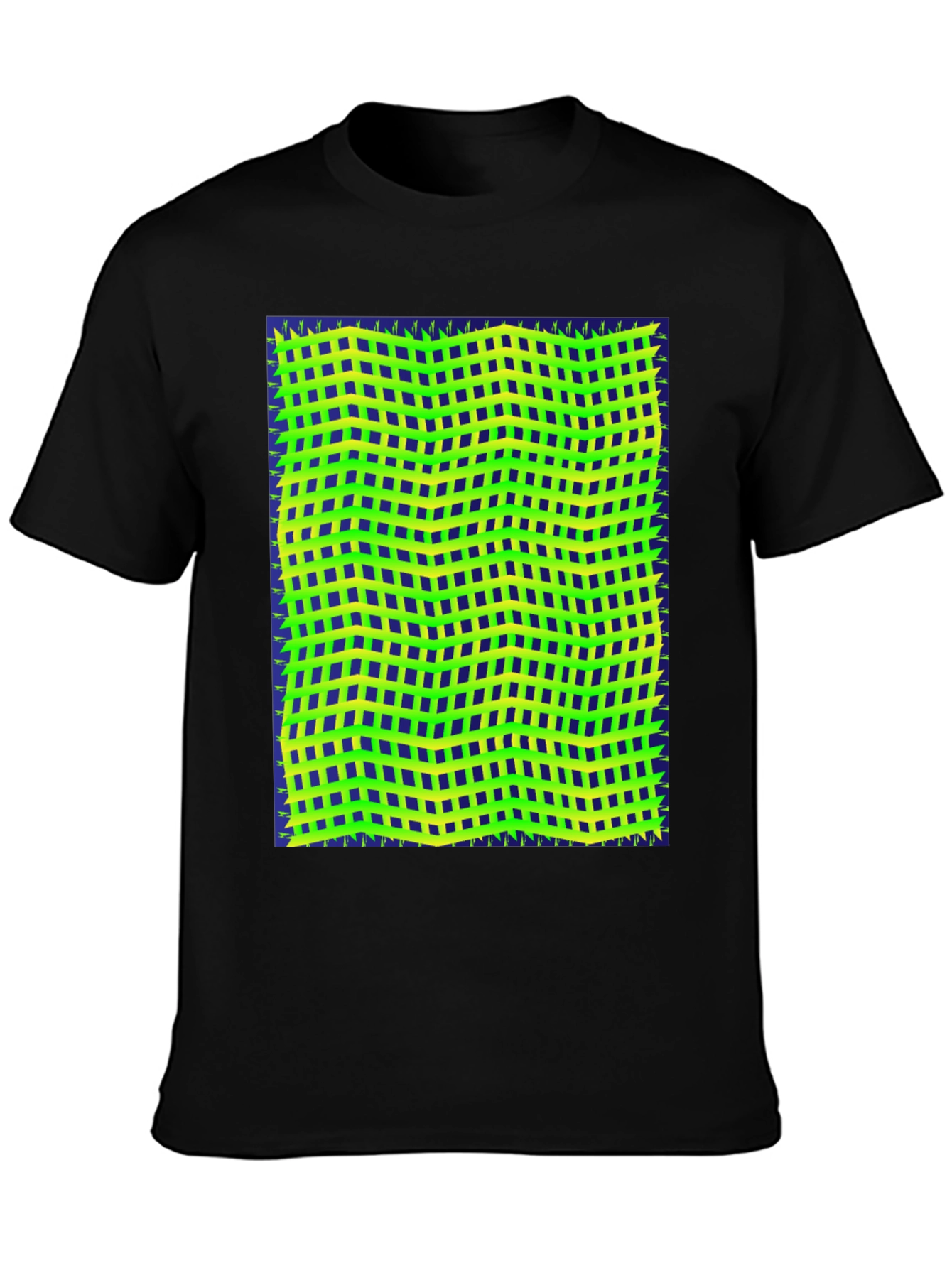 Retro Geometric Grid T-Shirt - Unique Graphic Tee