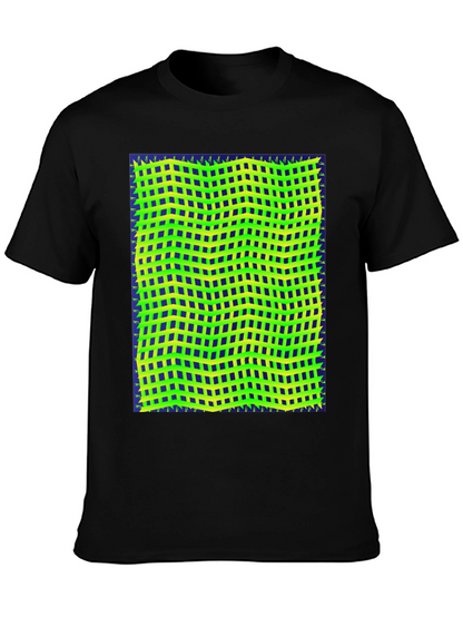 Retro Geometric Grid T-Shirt - Unique Graphic Tee