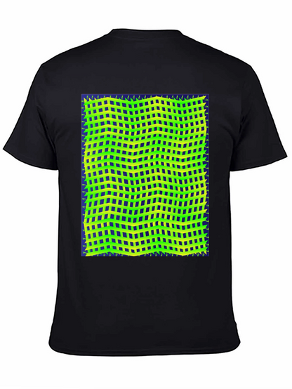 Retro Geometric Grid T-Shirt - Unique Graphic Tee