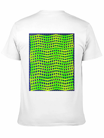 Retro Geometric Grid T-Shirt - Unique Graphic Tee