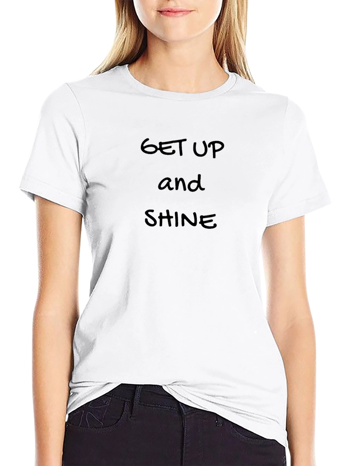 Get Up and Shine Black Graphic T-Shirt