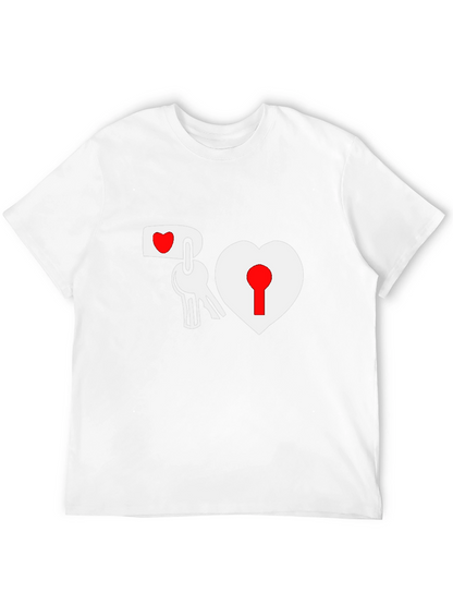 Heart Lock & Key Black Graphic Tee