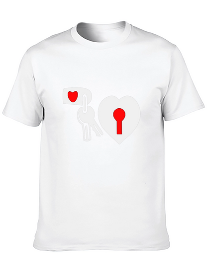 Heart Lock & Key Black Graphic Tee