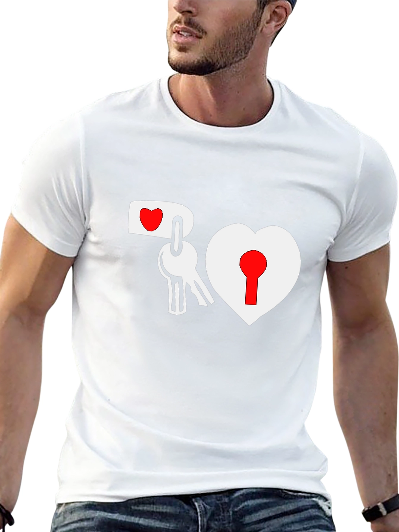 Heart Lock & Key Black Graphic Tee