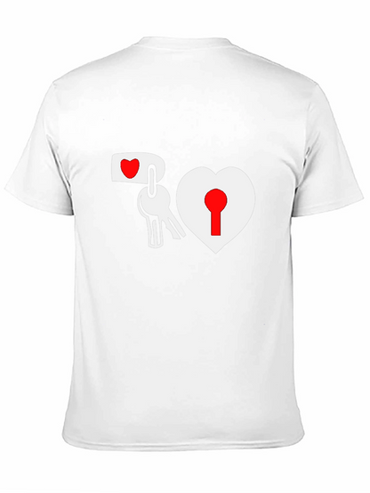 Heart Lock & Key Black Graphic Tee